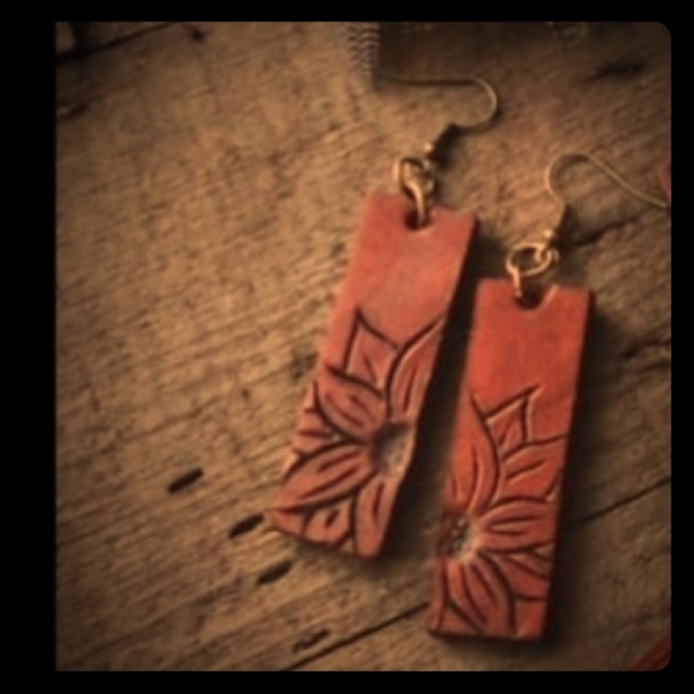Leather custom made earrings